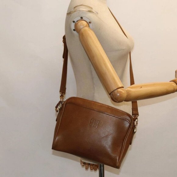 GIVENCHY Shoulder Bag Leather Brown Auth - Picture 1 of 15